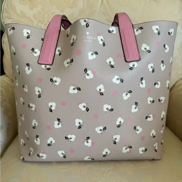 Reversible Kate Spade New York Floral Ditsy Tote With Matching Zipper Pouch NWOT - Picture 5 of 16